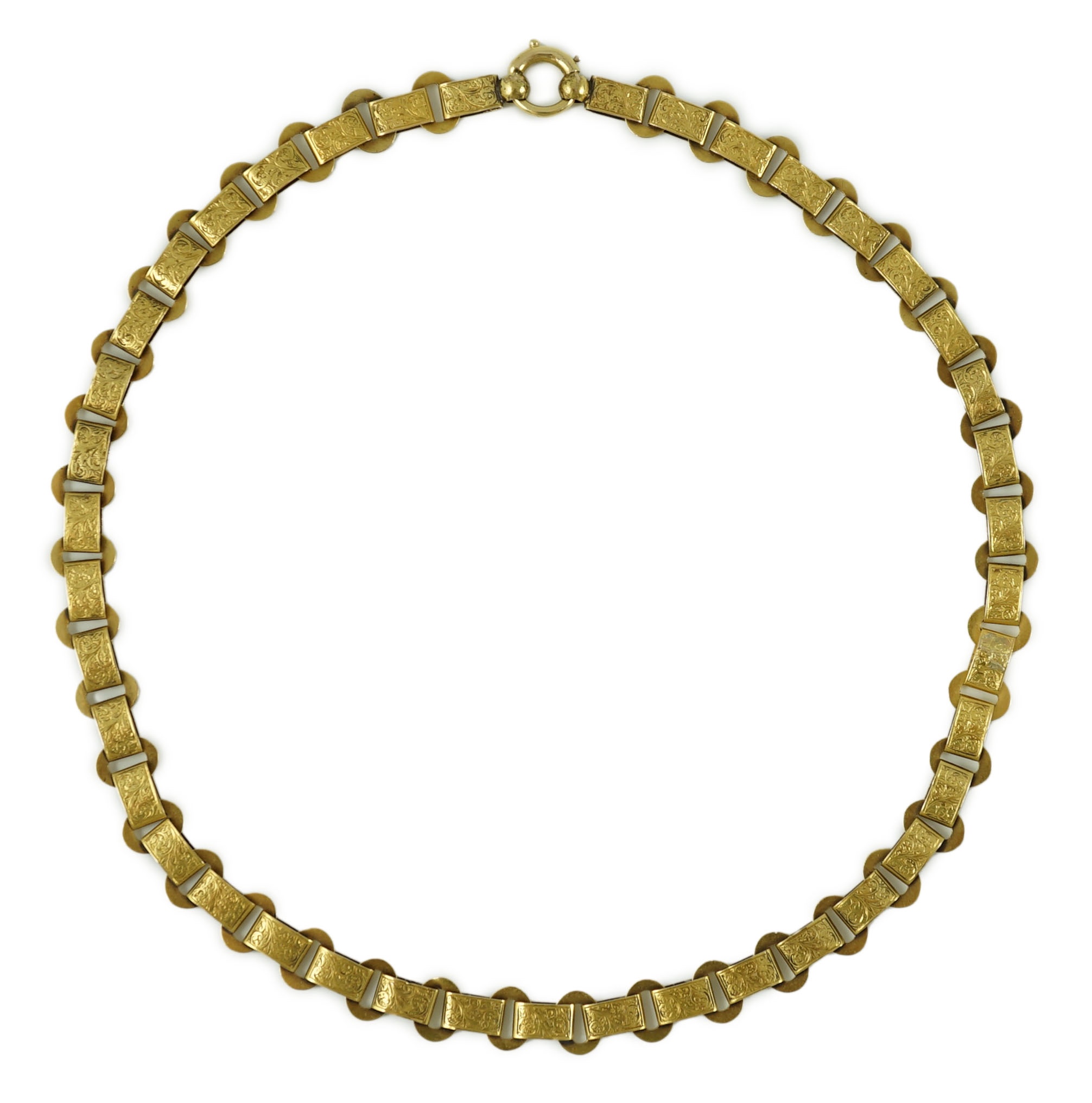 A Victorian 15ct gold necklace